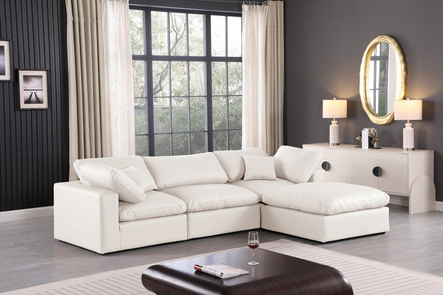 Comfy Faux Leather Sectional SKU: 188Tan-Sec4A