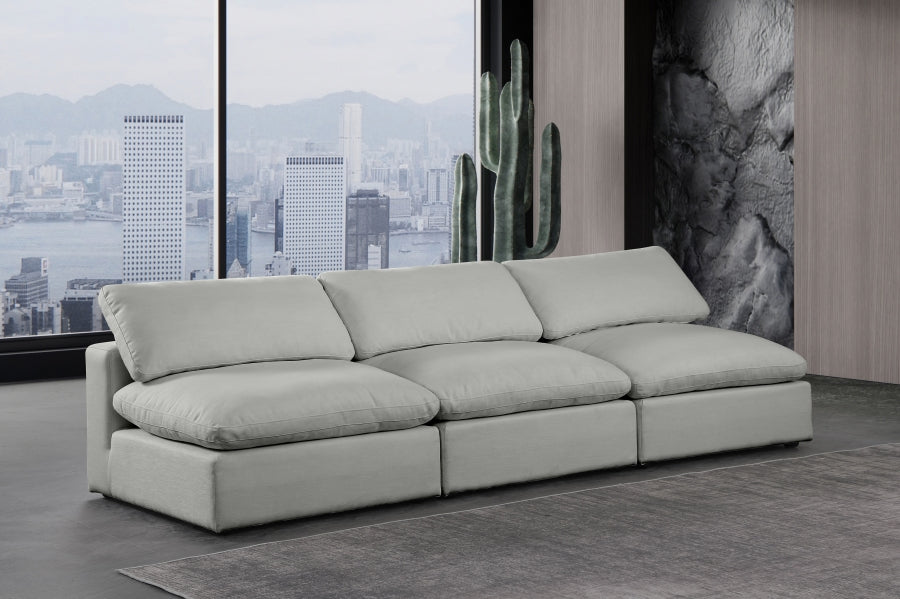 Comfy Linen Textured Fabric Sofa SKU: 187Cream-S117
