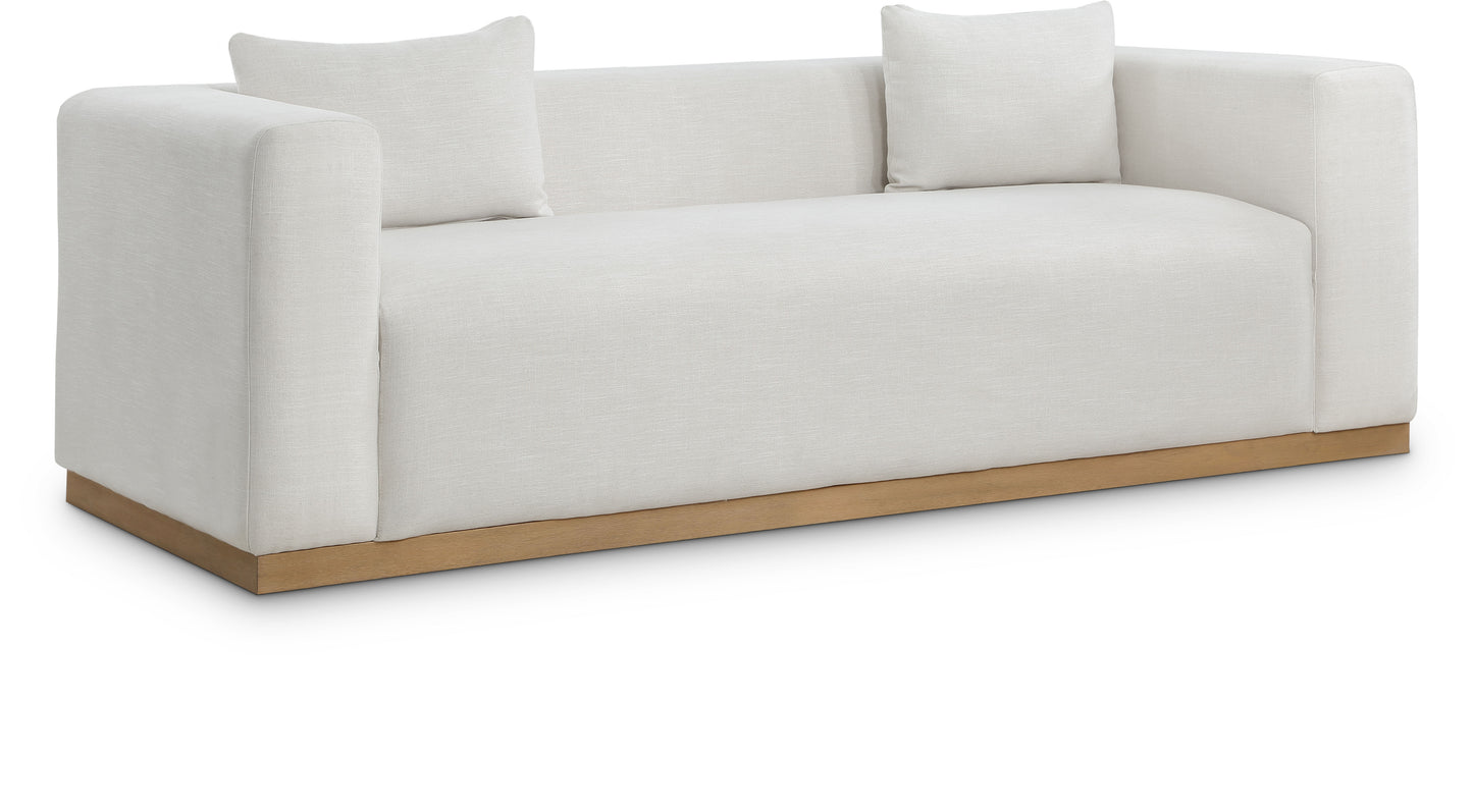 Alfie Linen Textured Fabic Sofa SKU: 642Cream-S