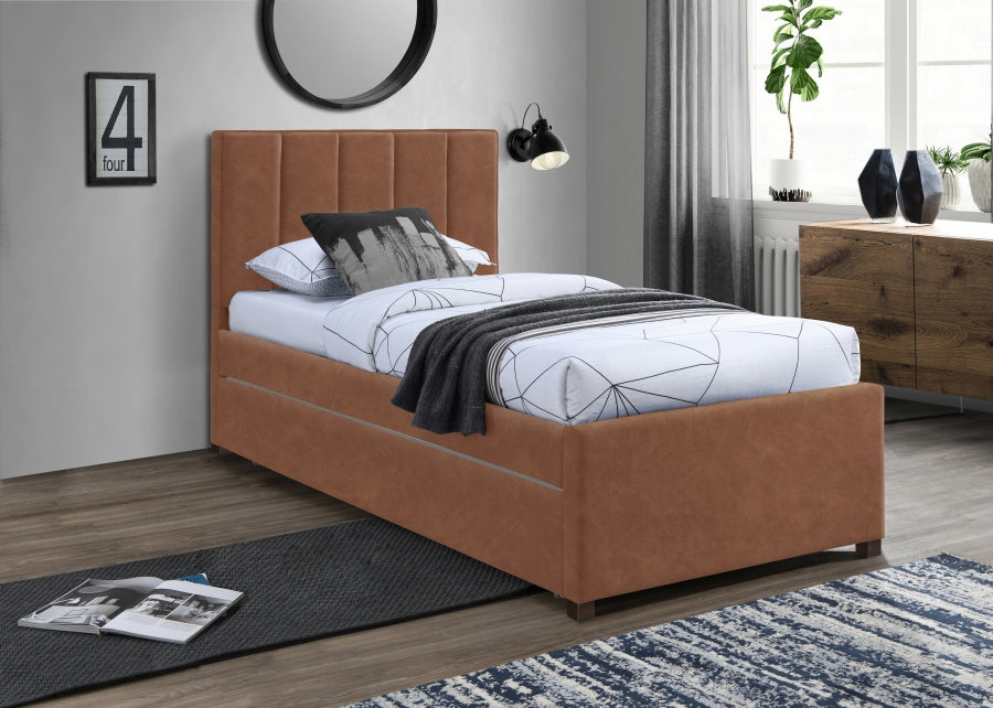 Hudson Faux Leather Twin Trundle Bed SKU: HudsonGreen-T
