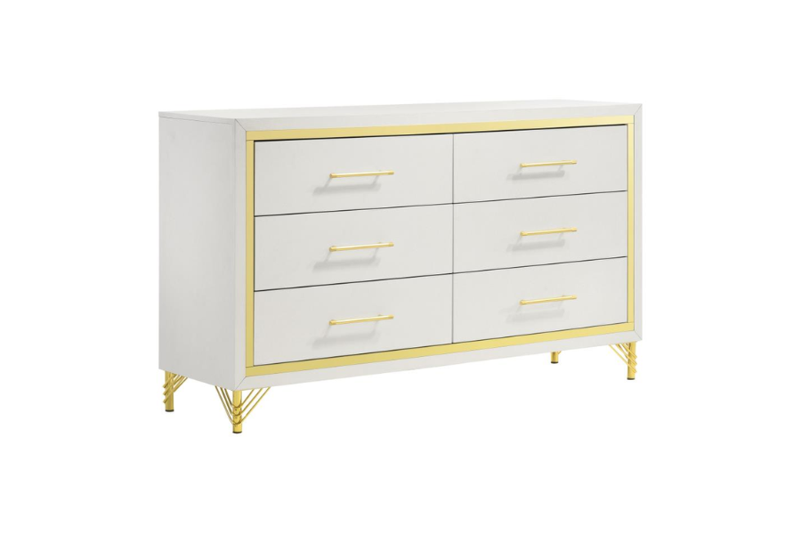 Lucia 6-drawer Dresser Cabinet White 224733