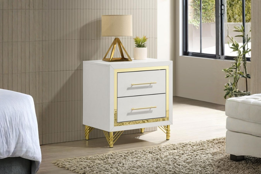 Lucia 2-drawer Nightstand Bedside Table White 224732