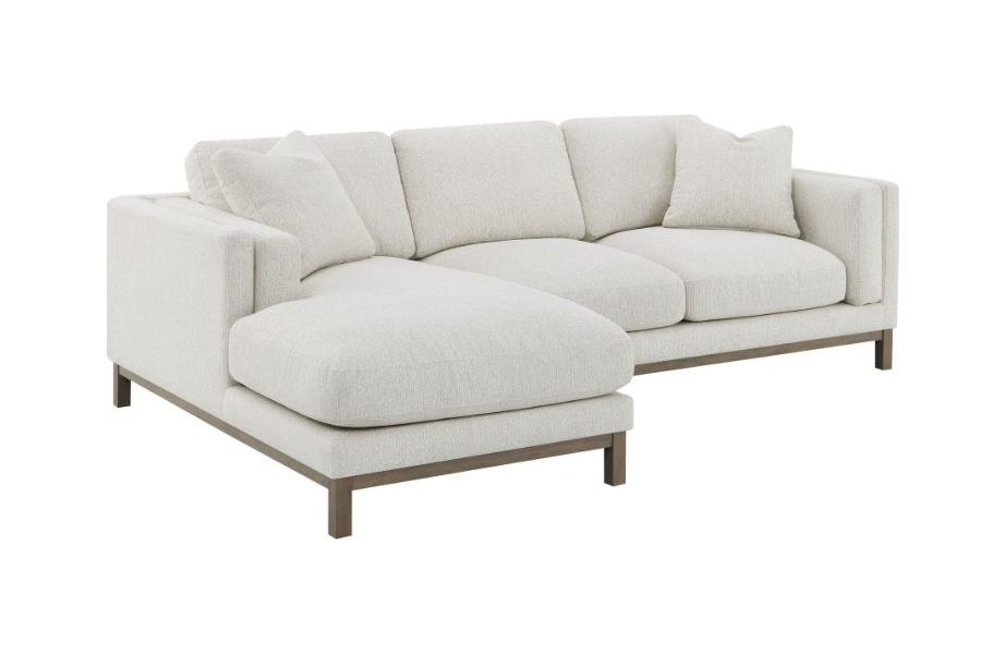 Geneva Boucle Upholstered Sectional Chaise Sofa Sand 551777
