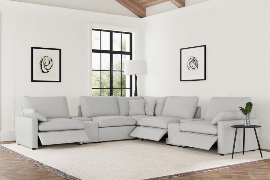 Collins 7-piece Modular Power Reclining Sectional Grey 609560P-SETA Comming Soon