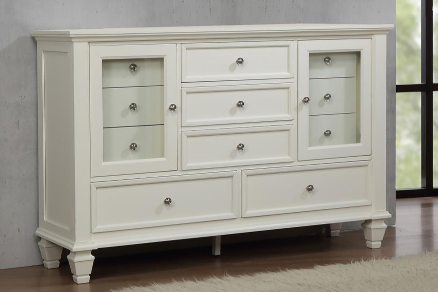 Sandy Beach 11-drawer Dresser Cream White 201303