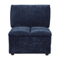 Atlantic Corduroy Upholstered Armless Chair Blue	 551821