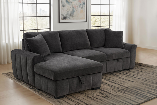 Pastrana Upholstered Sleeper Sectional Sofa LAF Chaise Grey 500349