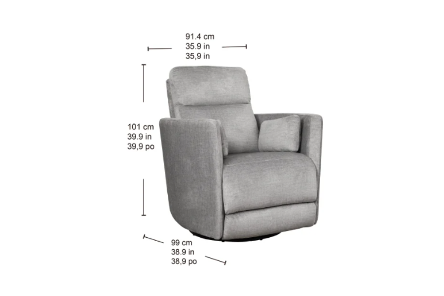 Darcy Fabric Power Swivel Glider Recliner with Power Headrest