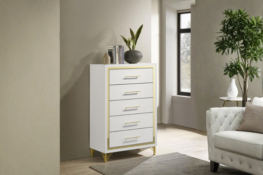 Lucia 5-drawer Bedroom Chest of Drawers White 224735