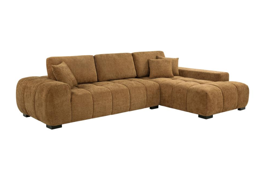 Octavia Upholstered Sectional Chaise Sofa Amber 509340