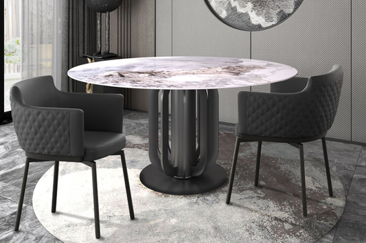 SABRINA | WHITE-GOLD MARBLED CERAMIC TABLE CB-MX2133-53GLDMAR