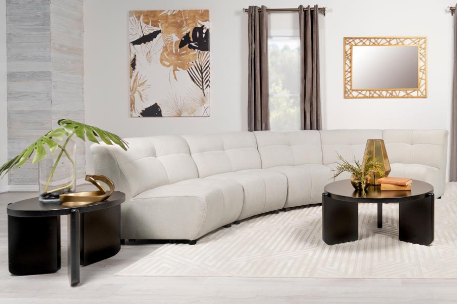 Charlotte 5-piece Upholstered Modular Sectional Sofa Ivory 551300-S5