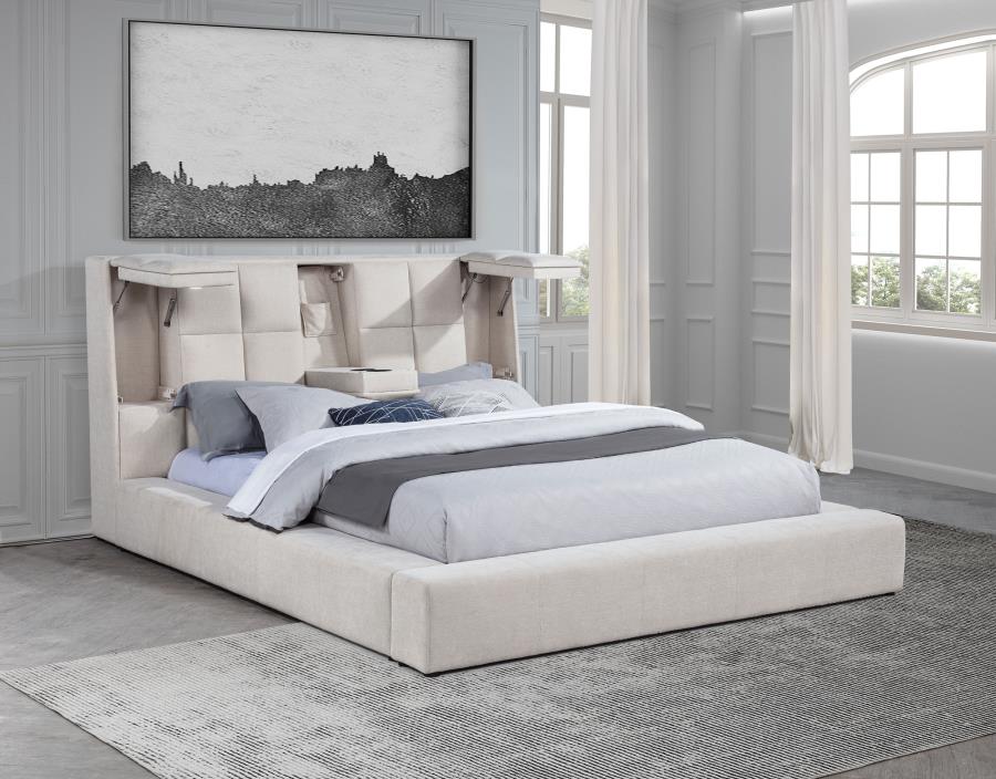 Dreux Upholstered Panel Platform Bed