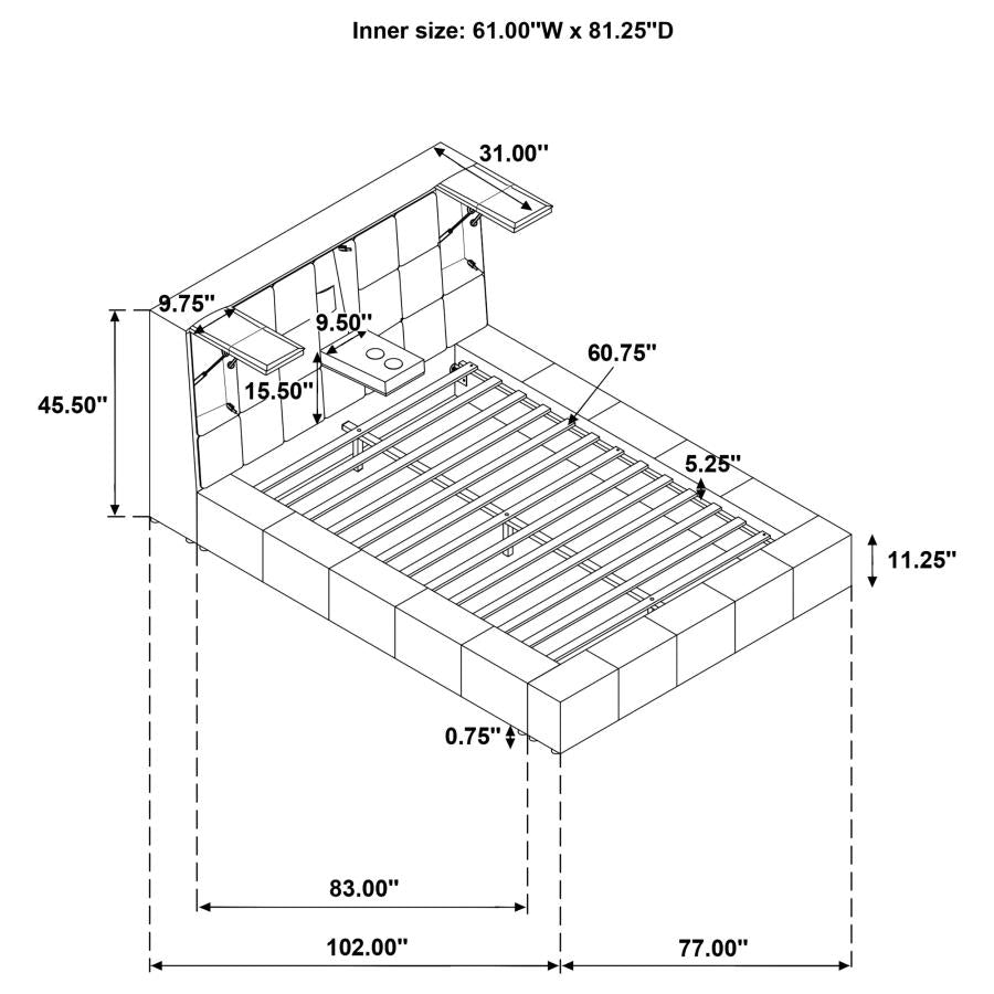 Dreux Upholstered Panel Platform Bed