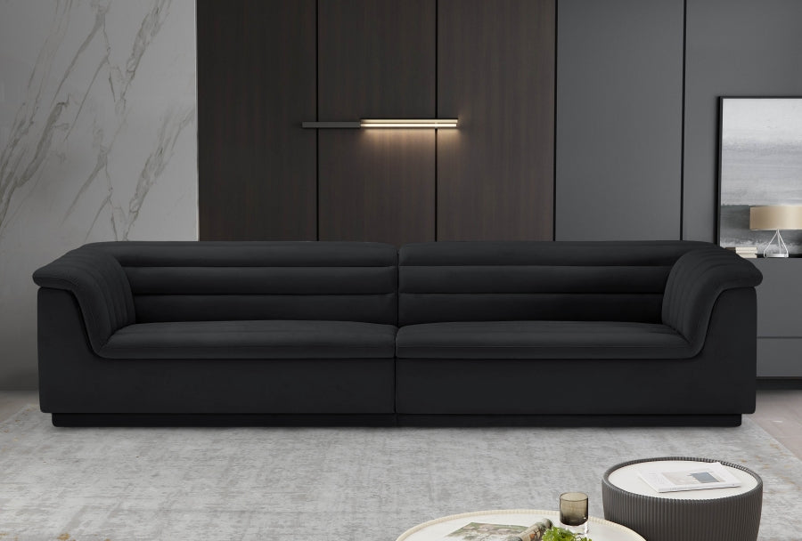 Sofá de terciopelo en cascada SKU: 194Cream-S119