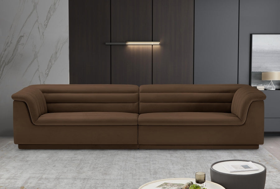 Sofá de terciopelo en cascada SKU: 194Cream-S119