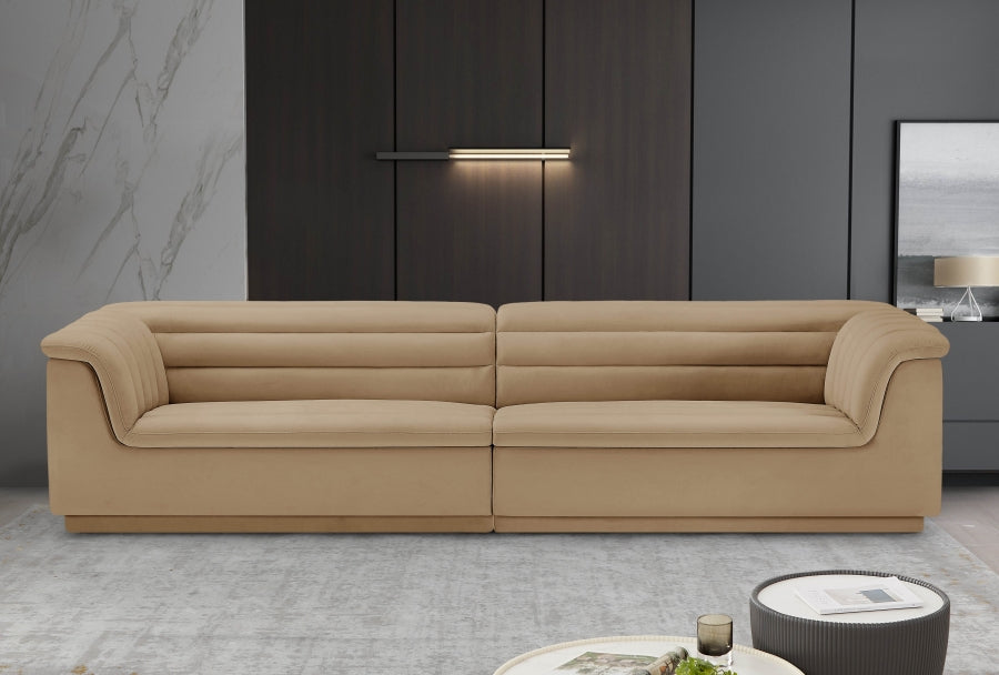 Sofá de terciopelo en cascada SKU: 194Cream-S119