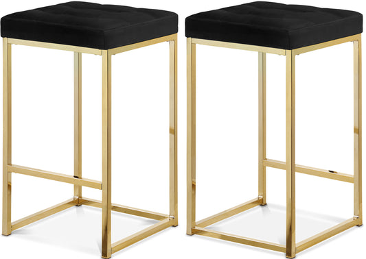 Nicola Velvet Counter Stool SKU: 906Black-C