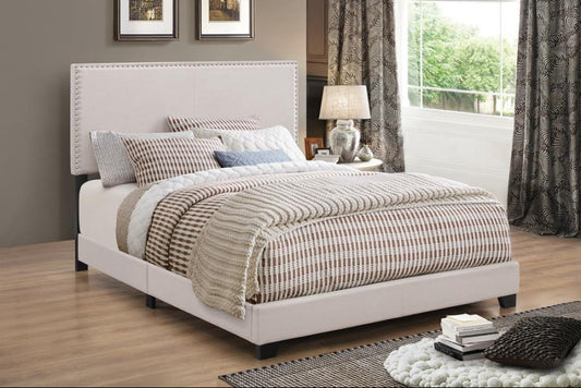 Boyd Upholstered Panel Bed Ivory