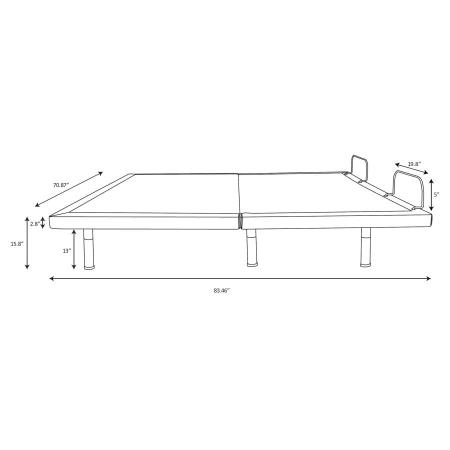 Clara Adjustable Bed Base Grey and Black.