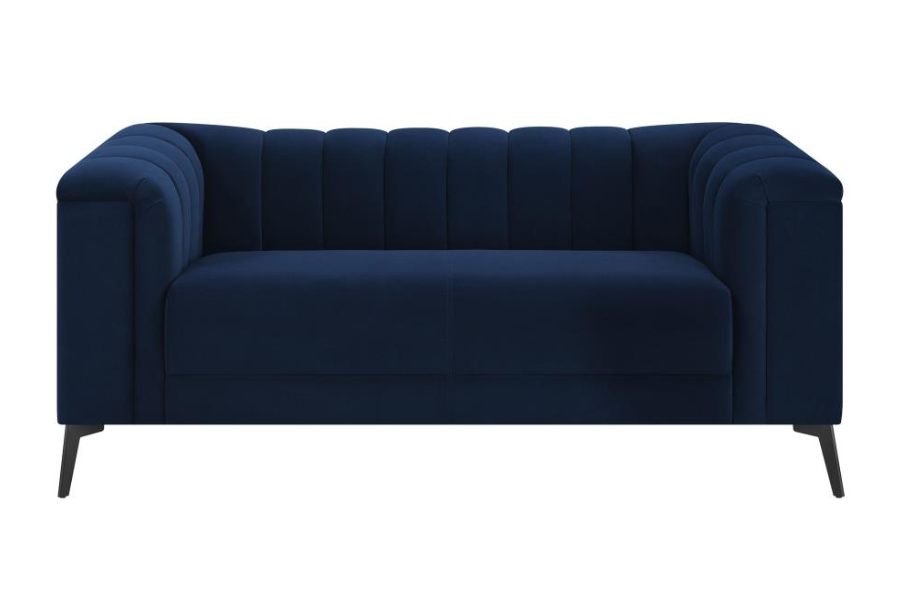 Chalet Upholstered Tuxedo Arm Tufted Loveseat Blue 509212