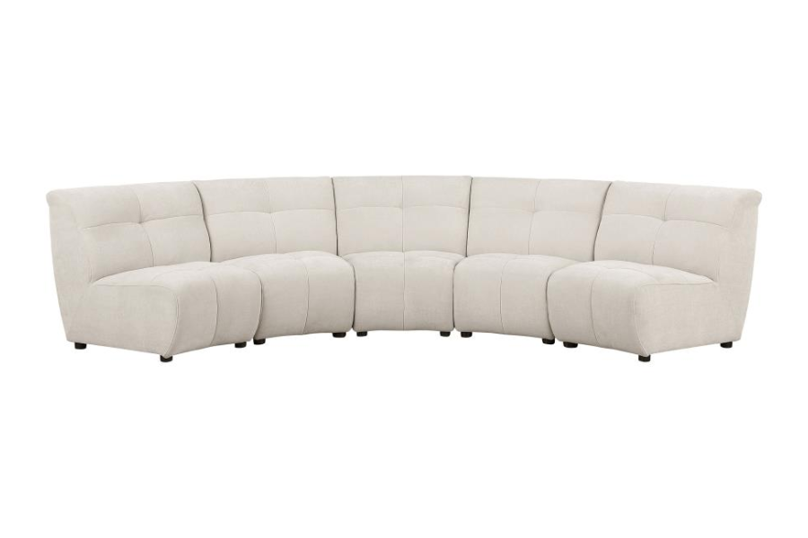 Charlotte 5-piece Upholstered Modular Sectional Sofa Ivory 551300-S5