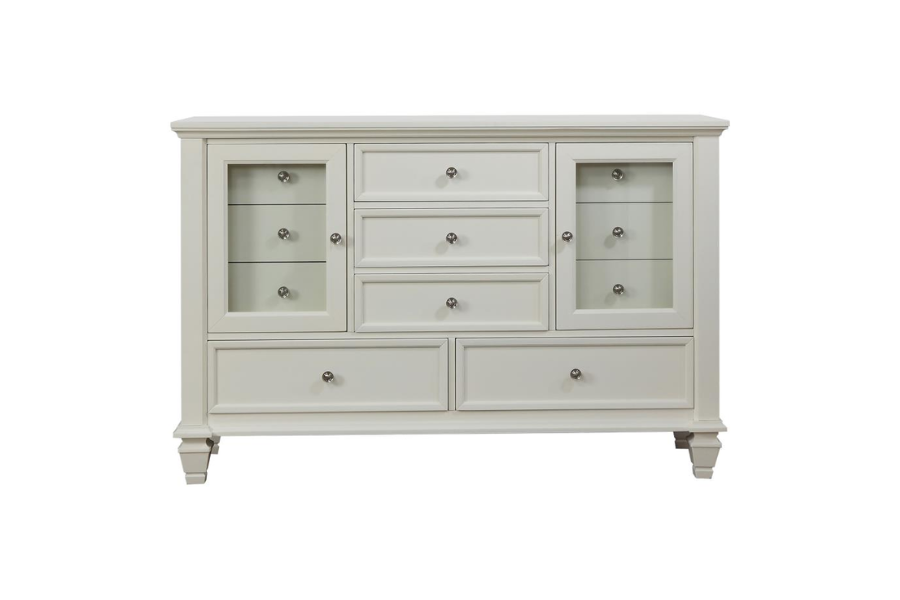 Sandy Beach 11-drawer Dresser Cream White 201303