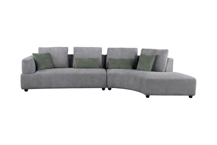 Toscano 134-inch Upholstered Sectional Sofa Grey 504075
