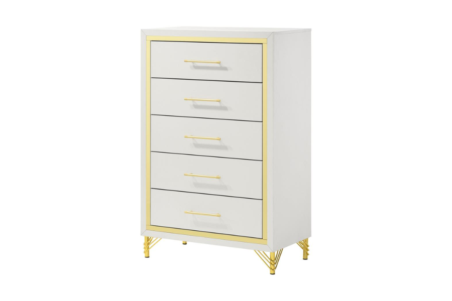 Lucia 5-drawer Bedroom Chest of Drawers White 224735