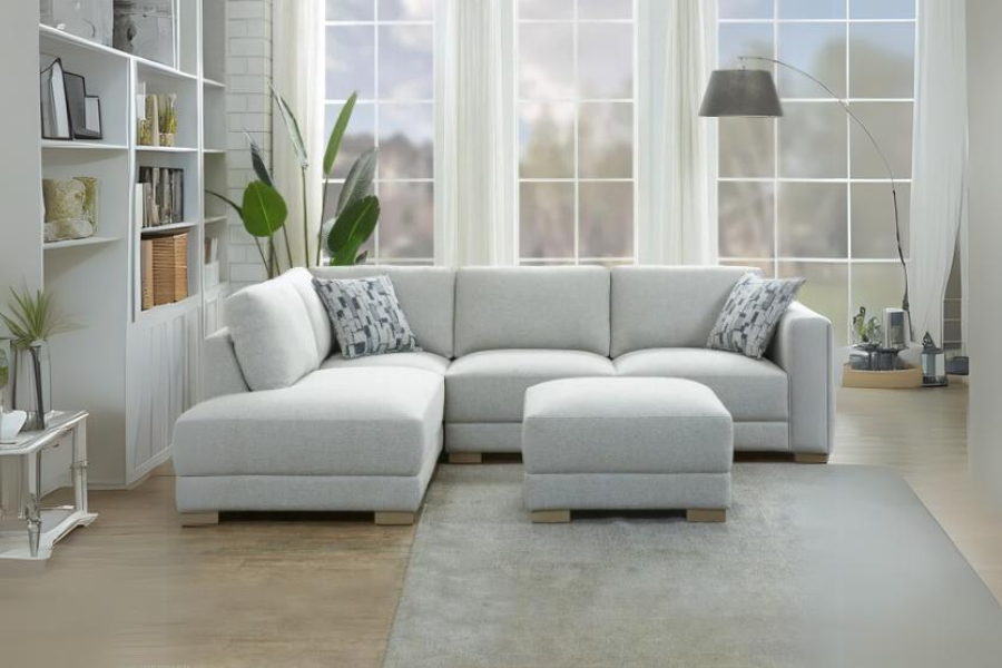Drayden Fabric Sectional with Ottoman