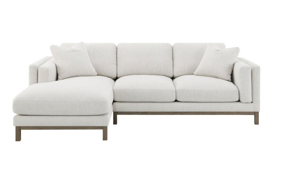 Geneva Boucle Upholstered Sectional Chaise Sofa Sand 551777