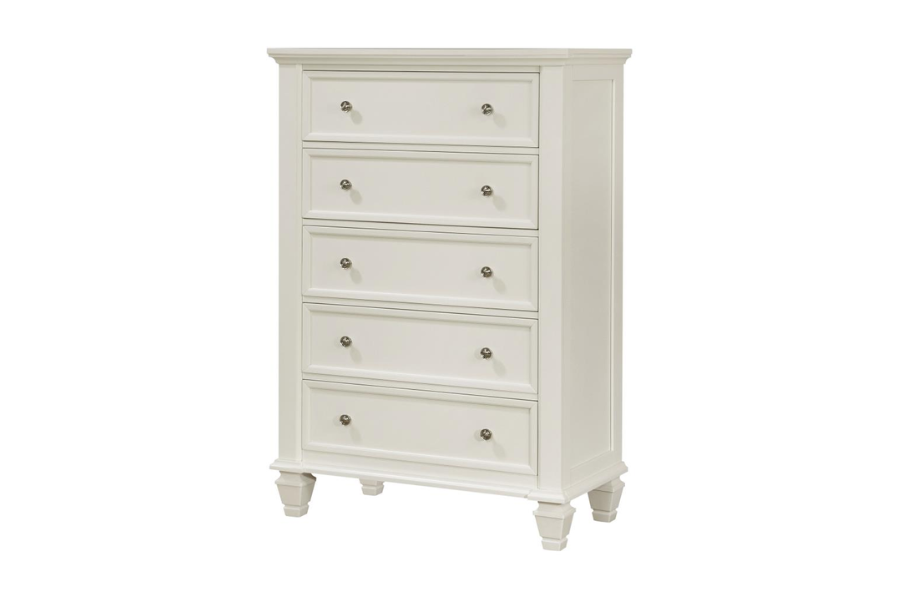 Sandy Beach 5-drawer Bedroom Chest Cream White 201305
