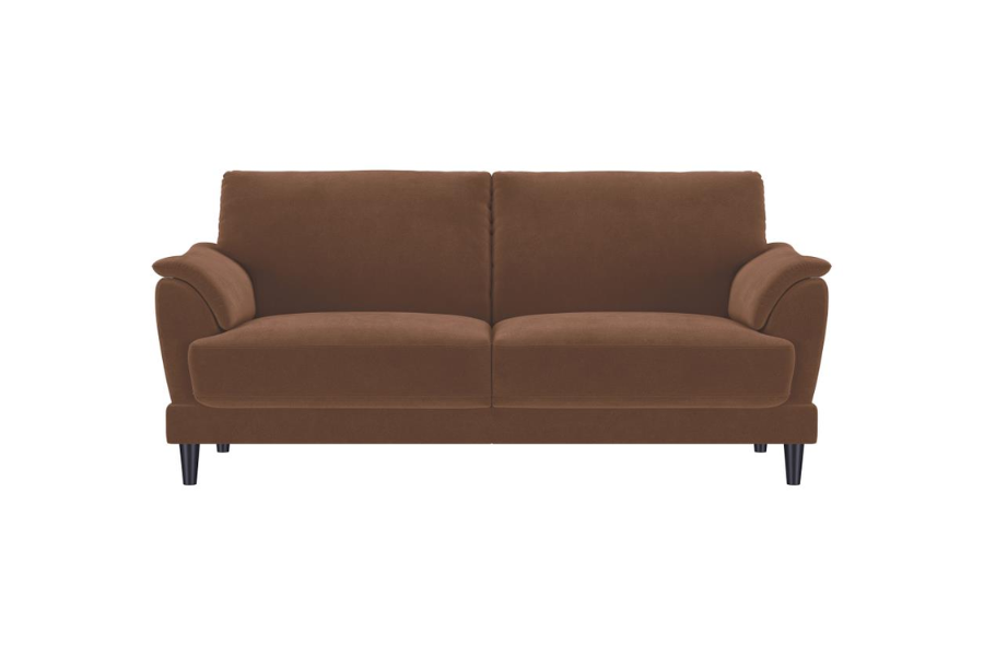 Selma 2-piece Velvet Upholstered Crescent Arm Sofa Set Rust 552101-S2