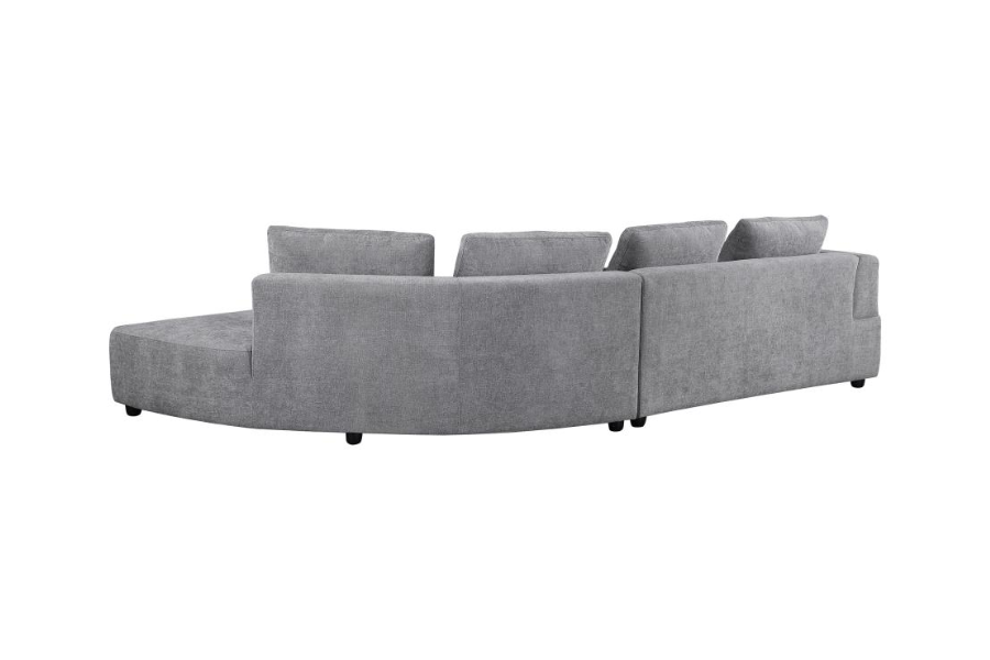 Toscano 134-inch Upholstered Sectional Sofa Grey 504075