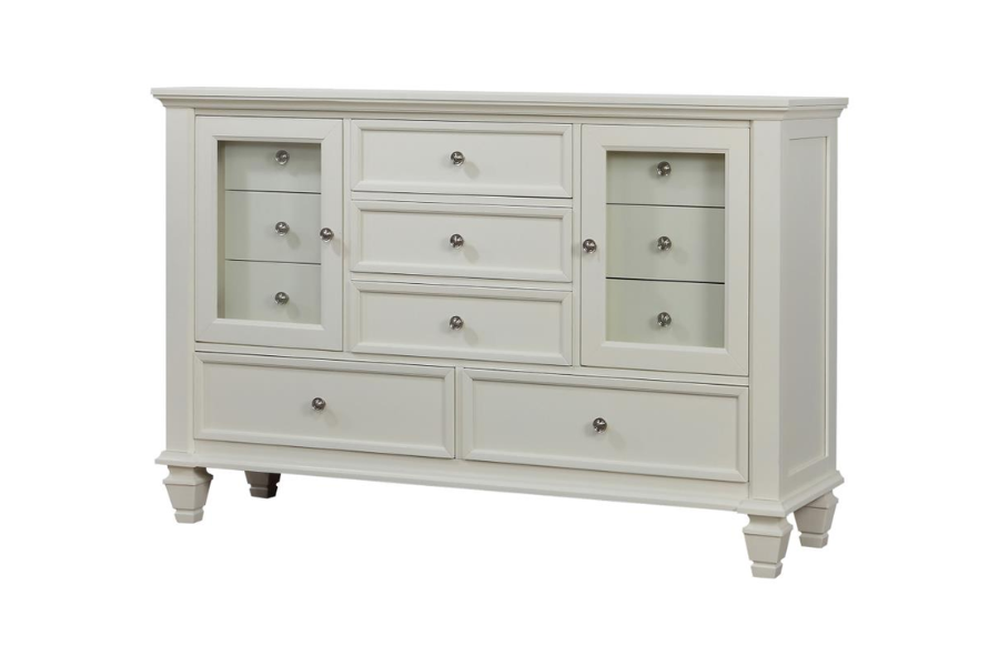 Sandy Beach 11-drawer Dresser Cream White 201303