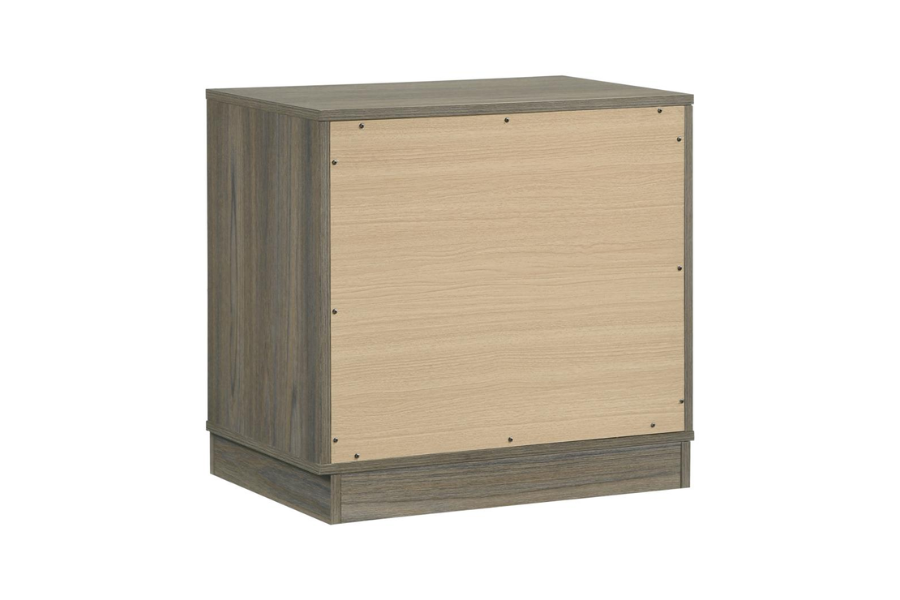 Fenwick 2-drawer Nightstand Bedside Table Grey Oak 224982