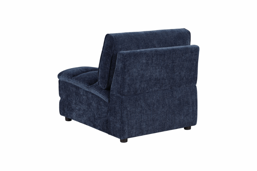 Atlantic Corduroy Upholstered Armless Chair Blue	 551821