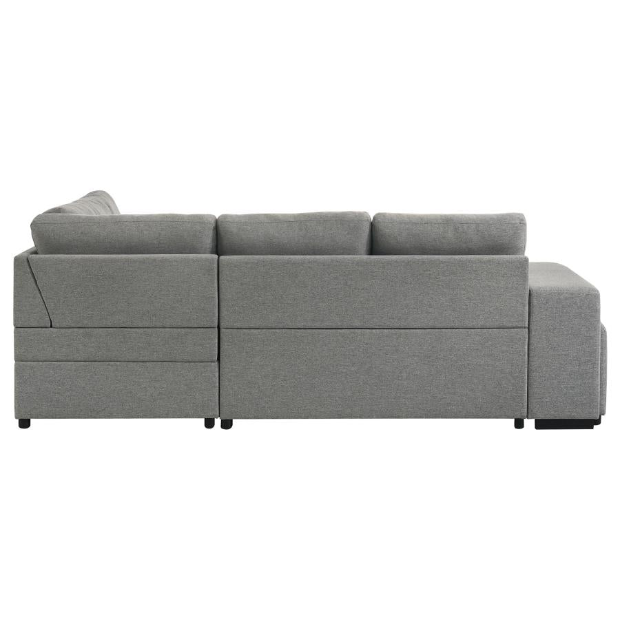 Roanne Fabric Upholstered Sleeper Sectional Sofa Grey