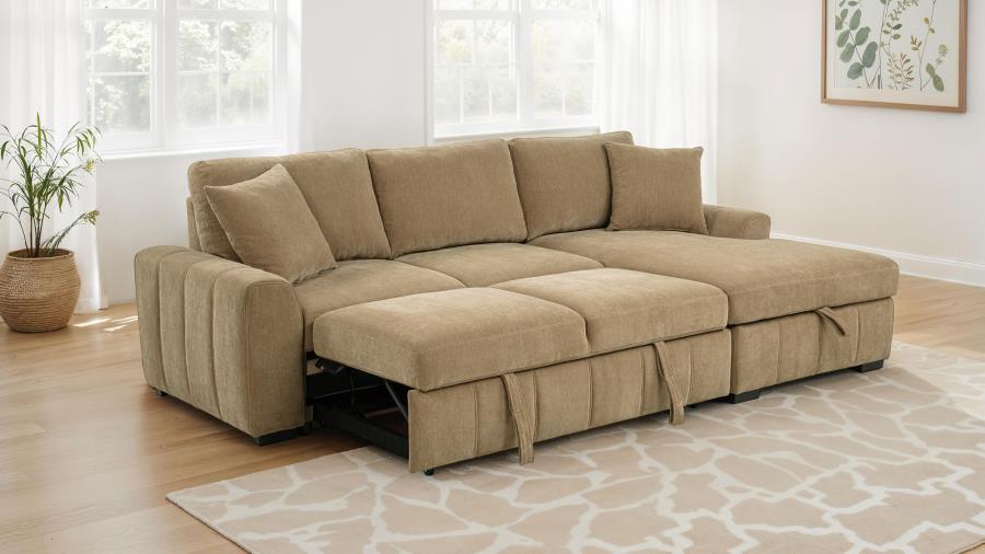 Pastrana Upholstered Sleeper Sectional Sofa LAF Chaise