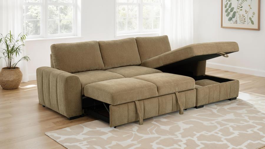 Pastrana Upholstered Sleeper Sectional Sofa LAF Chaise
