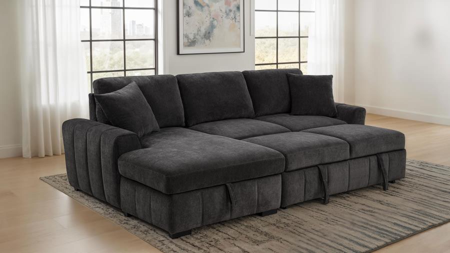 Pastrana Upholstered Sleeper Sectional Sofa LAF Chaise