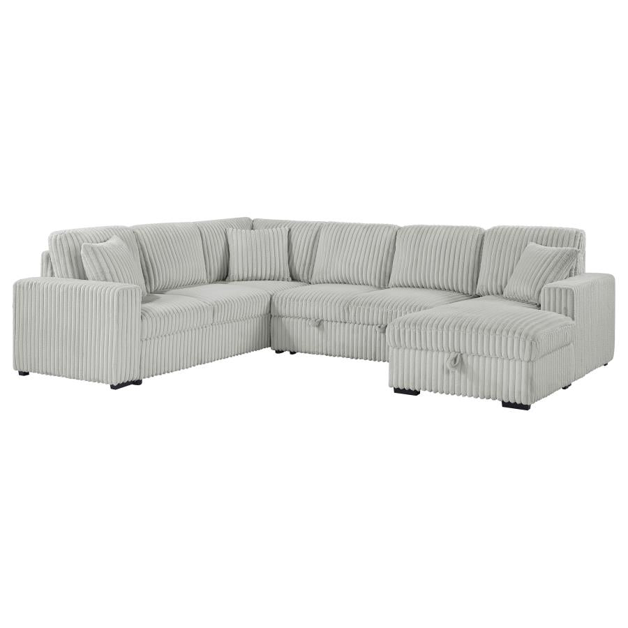 Devonshire Sleeper Sectional Sofa with Storage Chaise – Grey 501208