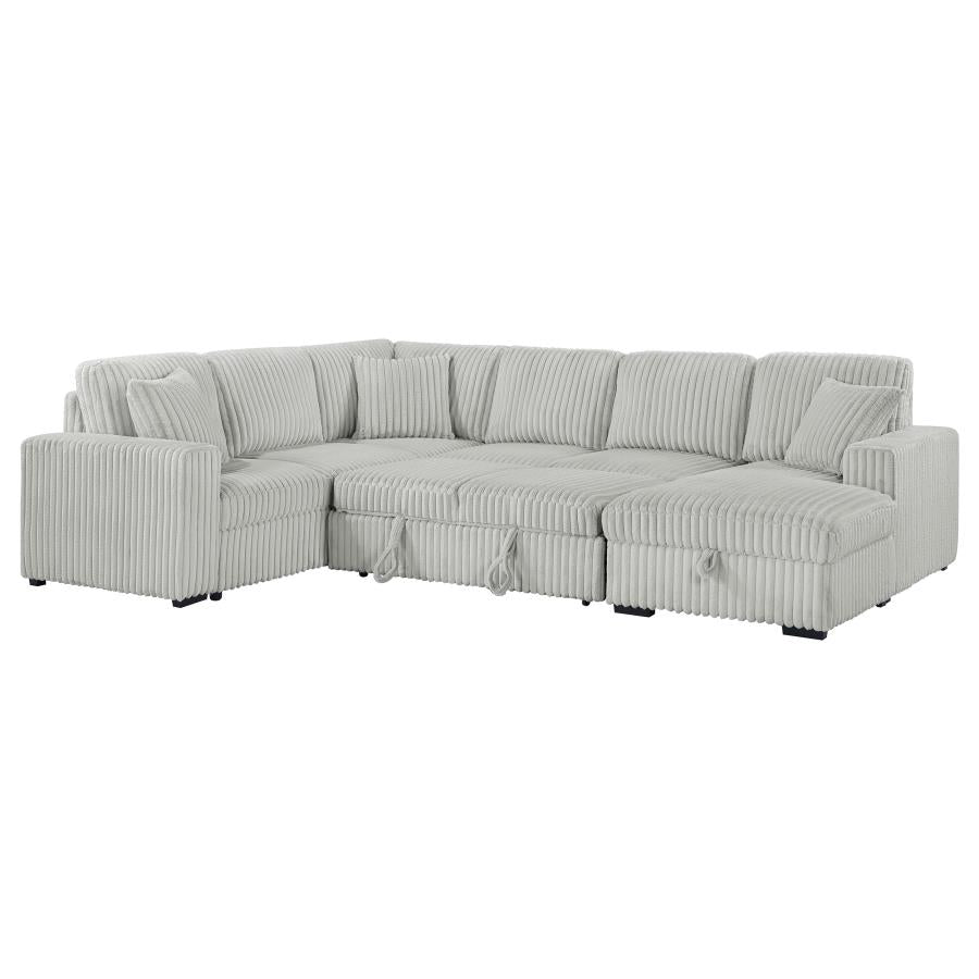 Devonshire Sleeper Sectional Sofa with Storage Chaise – Grey 501208