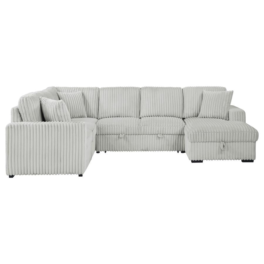 Devonshire Sleeper Sectional Sofa with Storage Chaise – Grey 501208