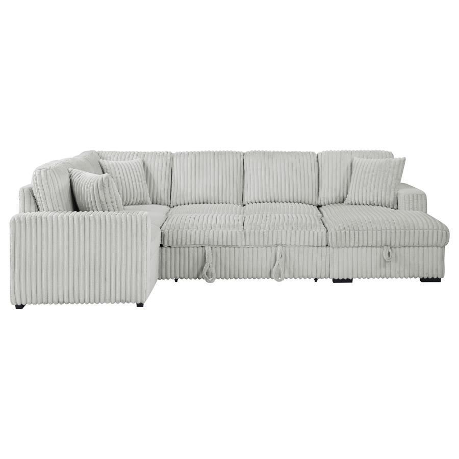 Devonshire Sleeper Sectional Sofa with Storage Chaise – Grey 501208