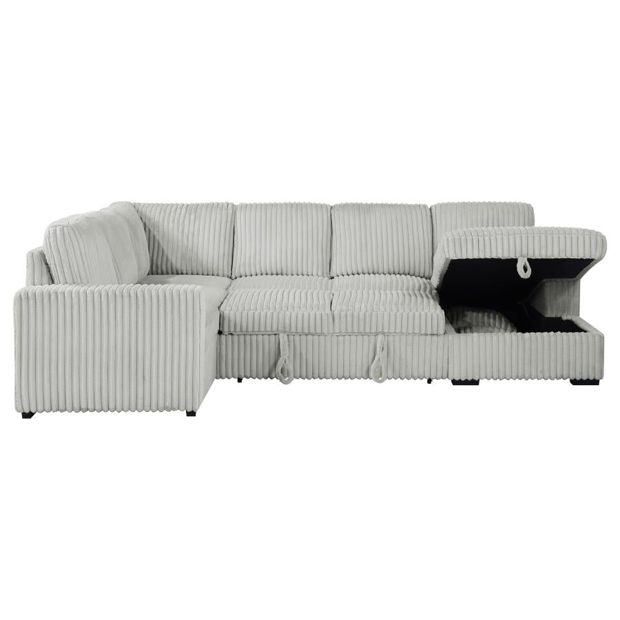 Devonshire Sleeper Sectional Sofa with Storage Chaise – Grey 501208