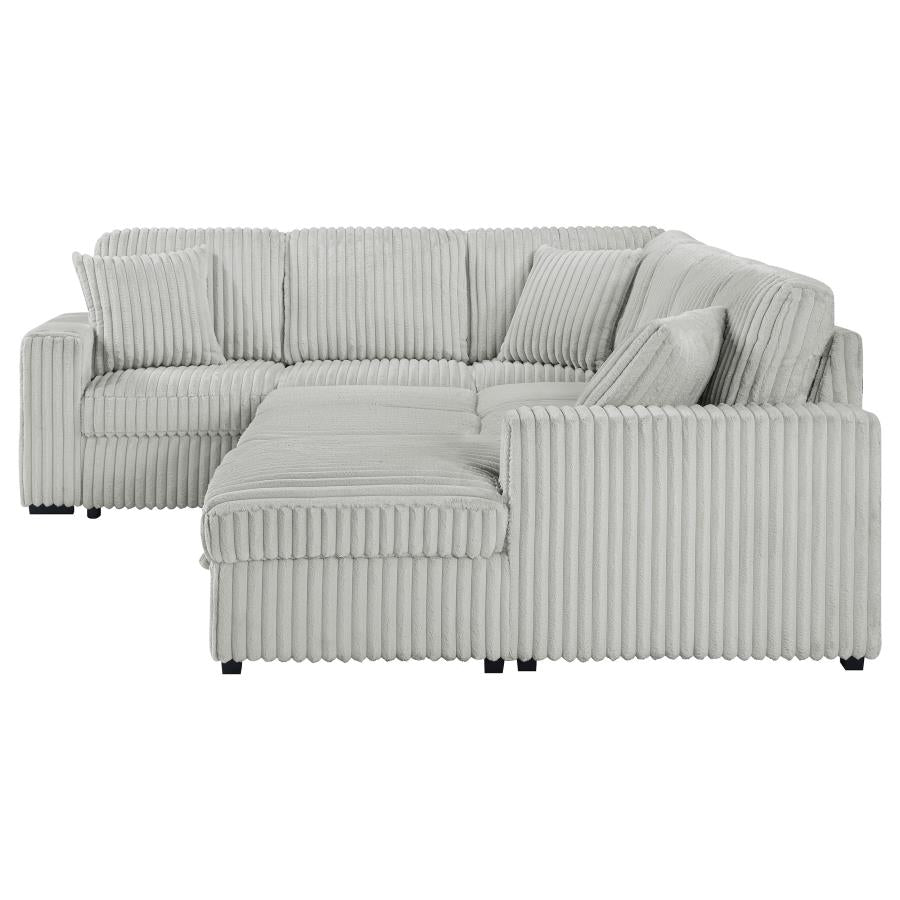 Devonshire Sleeper Sectional Sofa with Storage Chaise – Grey 501208