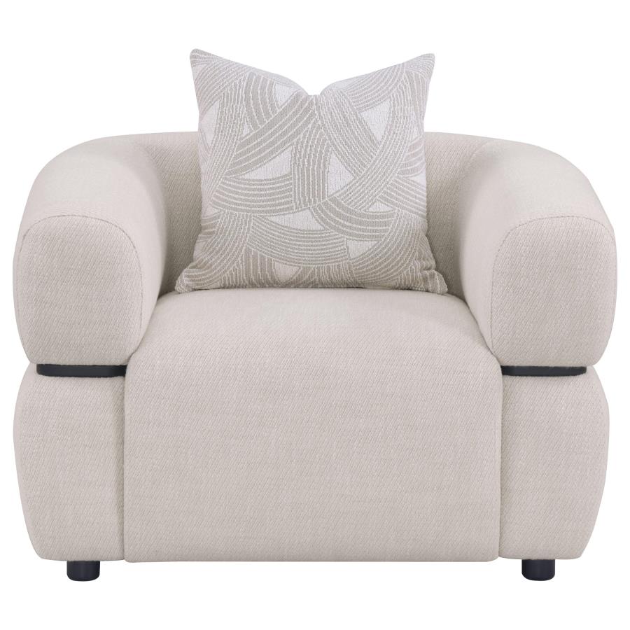 Jeanette Fabric Upholstered Round Arm Accent Chair Beige 508963 - Venini Furniture 