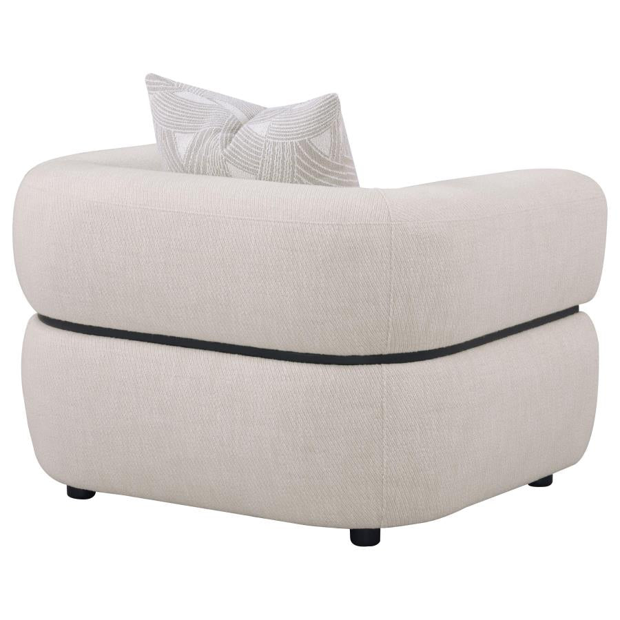 Jeanette Fabric Upholstered Round Arm Accent Chair Beige 508963 - Venini Furniture 