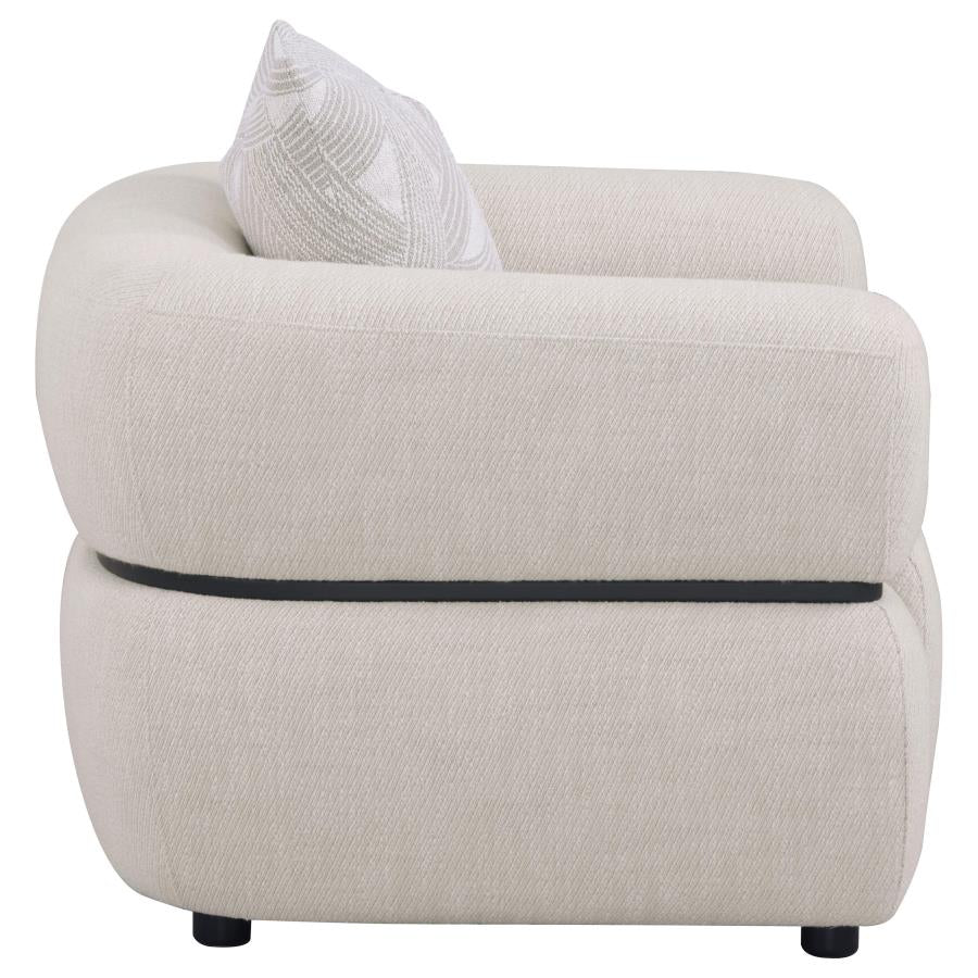 Jeanette Fabric Upholstered Round Arm Accent Chair Beige 508963 - Venini Furniture 